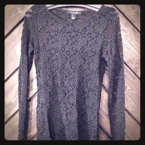 Black lace long sleeve top
